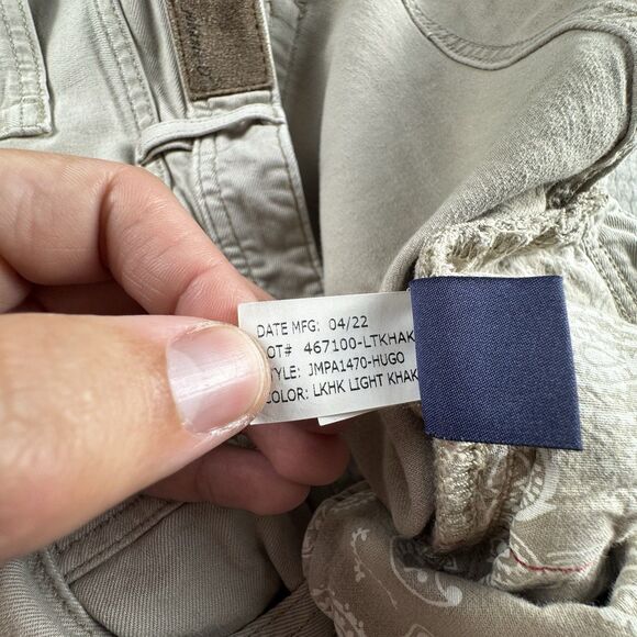 Johnnie-O Hugo Classy Pant Men 38x30 Light Khaki 5-Pocket Stretch Chino Perform - Picture 9 of 9